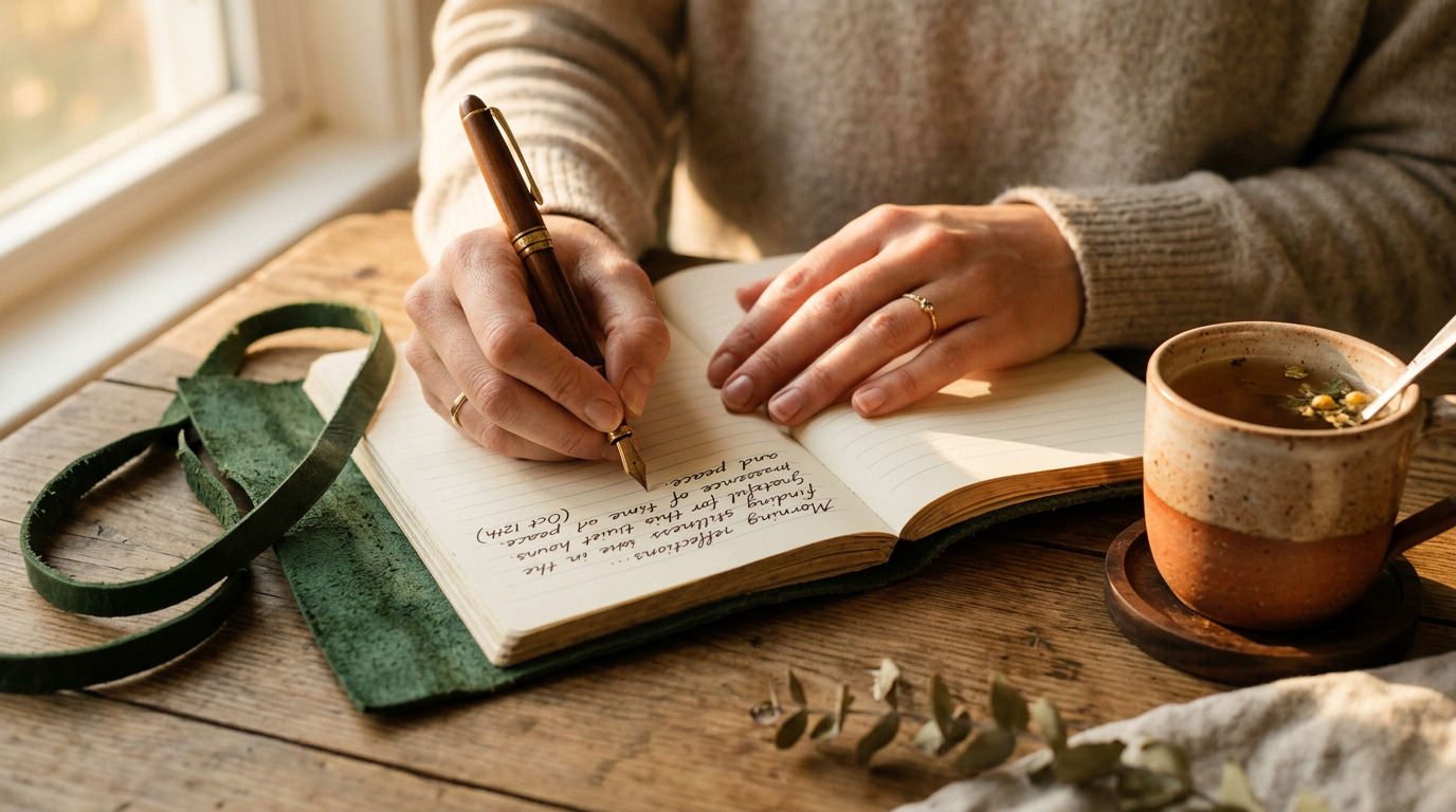 Frau steht nachdenklich am Fenster und reflektiert über Familienideale