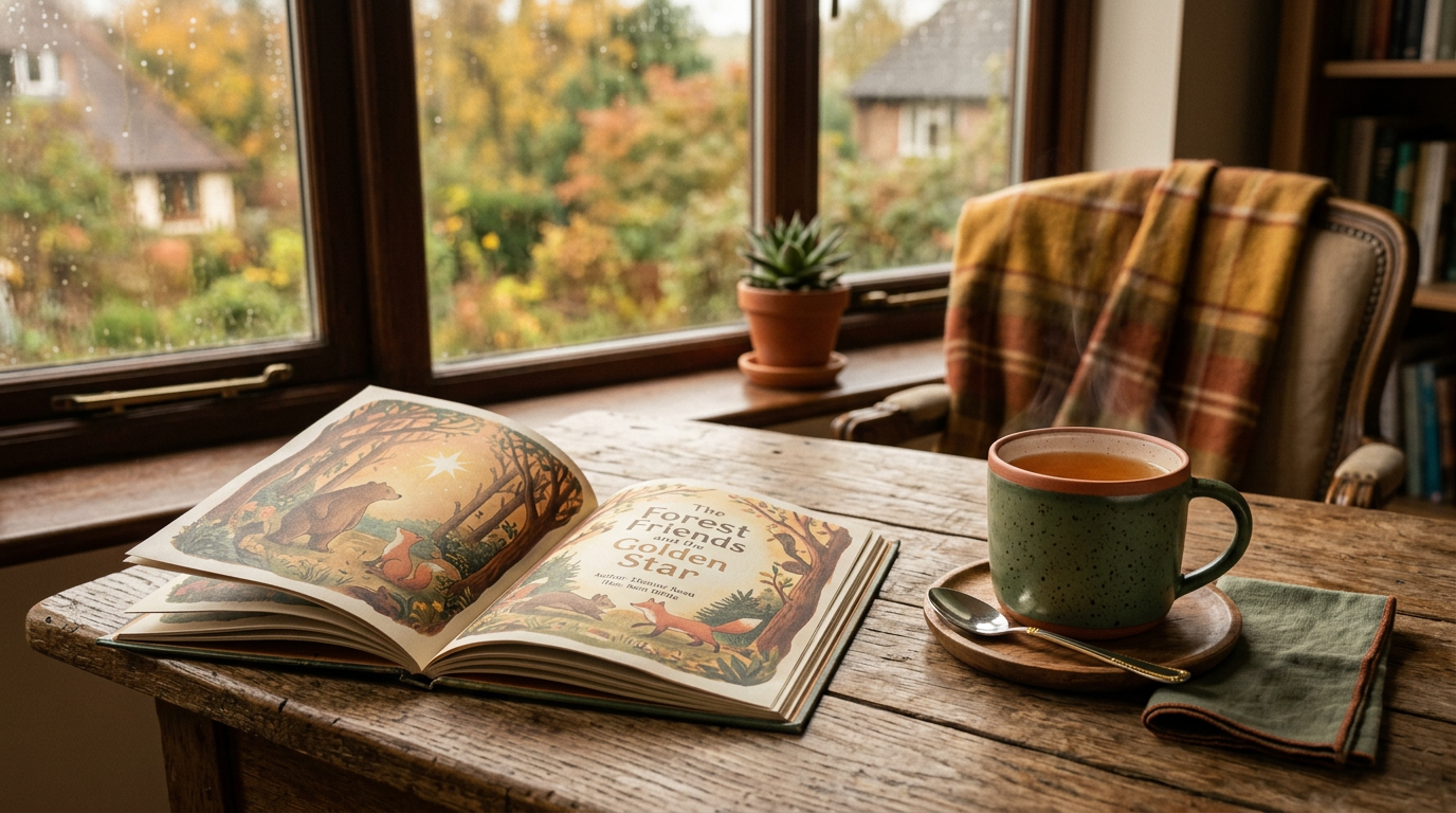 Elternabend in einer Schule mit bunten Stühlen und einer Bonusmama im Gespräch
