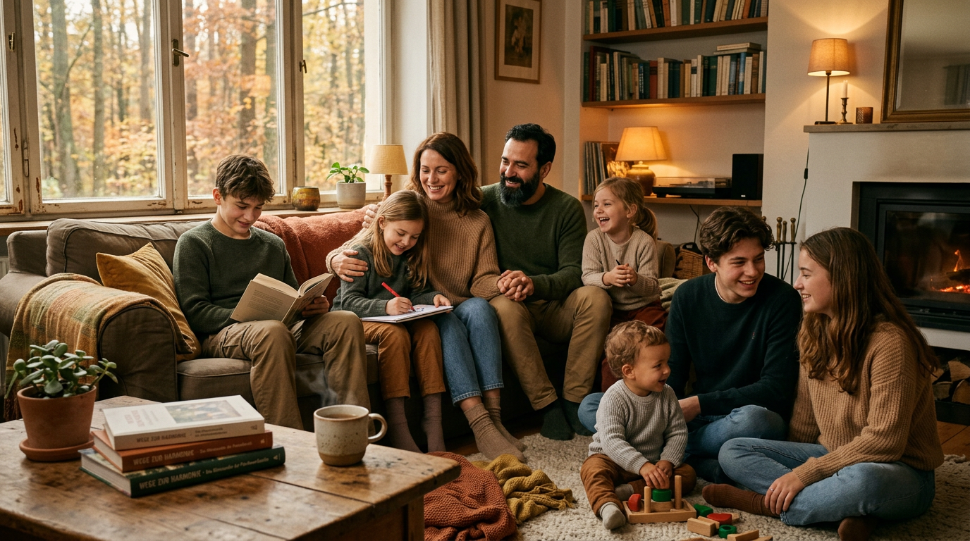 Familie am Waldweg — gemeinsam neue Wege gehen