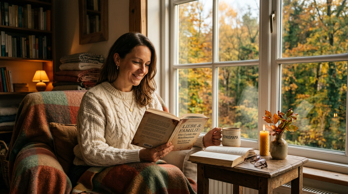 Sally sitzt nachdenklich bei einer Tasse Kaffee - auf der Suche nach dem richtigen Begriff für die eigene Rolle