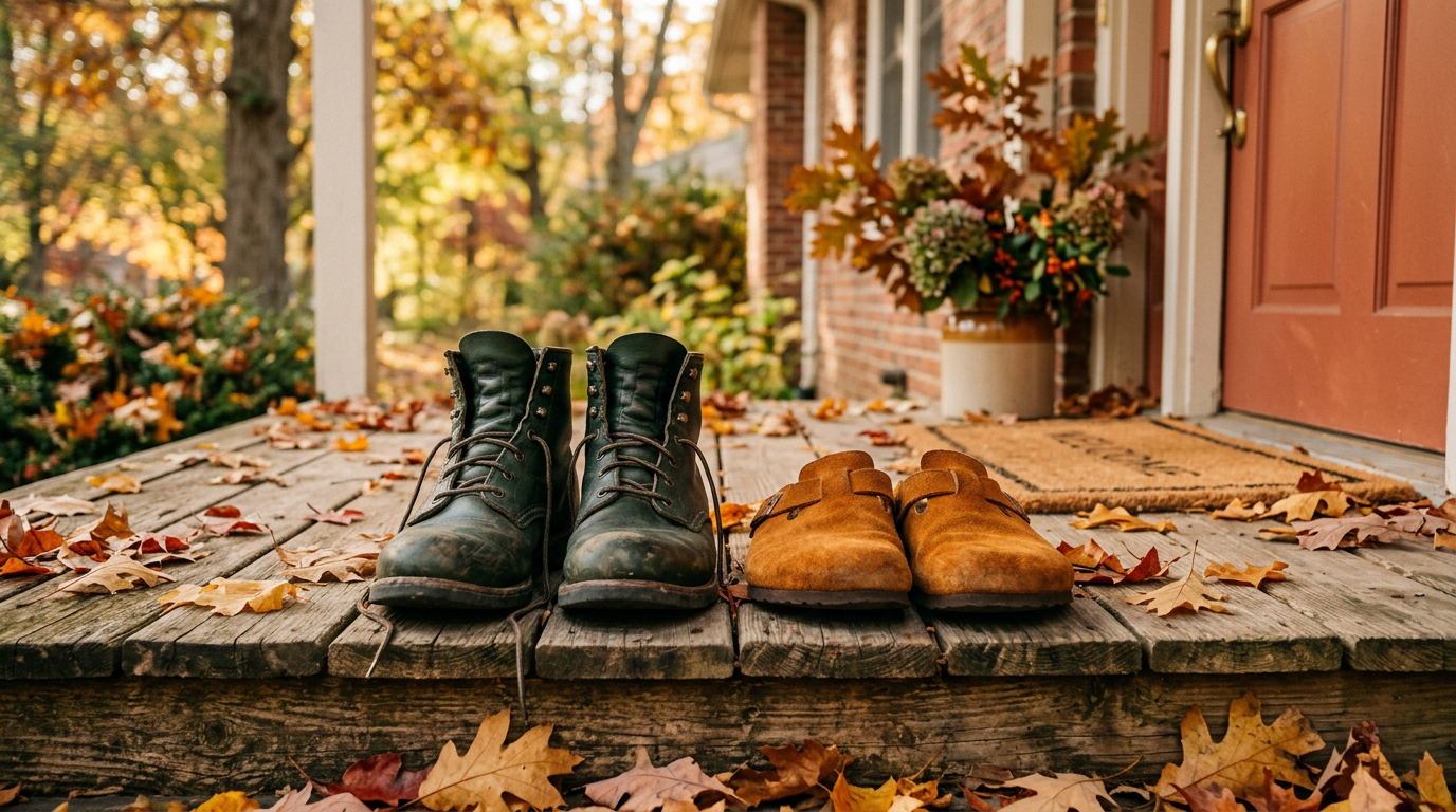 Paar im Gespräch bei einem Waldspaziergang — Kommunikation als Schlüssel zur Balance in der Patchworkfamilie